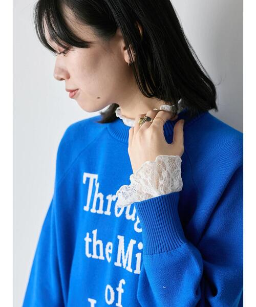 Samansa Mos2 blue（サマンサモスモスブルー）の「ロゴニットプルオーバー（ニット/セーター・レディース・イエロー/ブラック/シルバーグレー/トップグレー/ブルー・F）」の4枚目の写真