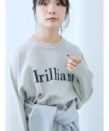 Samansa Mos2 blue | ロゴニットプルオーバー(ニット/セーター)