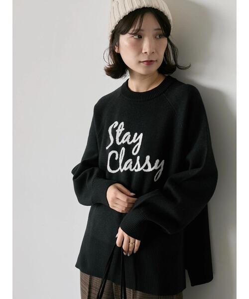 Samansa Mos2 blue（サマンサモスモスブルー）の「ロゴニットプルオーバー（ニット/セーター・レディース・イエロー/ブラック/シルバーグレー/トップグレー/ブルー・F）」の2枚目の写真