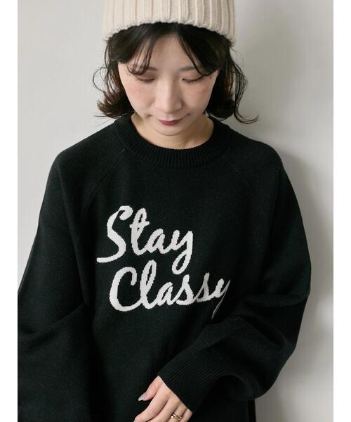 Samansa Mos2 blue（サマンサモスモスブルー）の「ロゴニットプルオーバー（ニット/セーター・レディース・イエロー/ブラック/シルバーグレー/トップグレー/ブルー・F）」の9枚目の写真