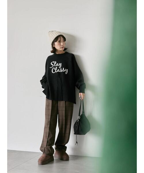 Samansa Mos2 blue（サマンサモスモスブルー）の「ロゴニットプルオーバー（ニット/セーター・レディース・イエロー/ブラック/シルバーグレー/トップグレー/ブルー・F）」の12枚目の写真