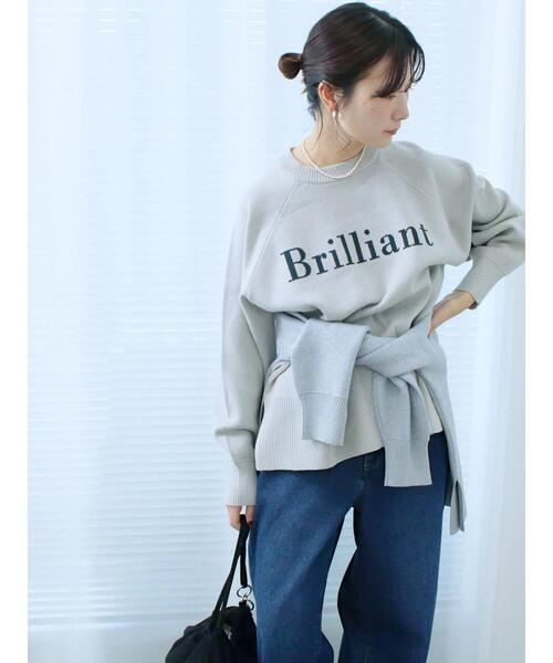 Samansa Mos2 blue（サマンサモスモスブルー）の「ロゴニットプルオーバー（ニット/セーター・レディース・イエロー/ブラック/シルバーグレー/トップグレー/ブルー・F）」の13枚目の写真