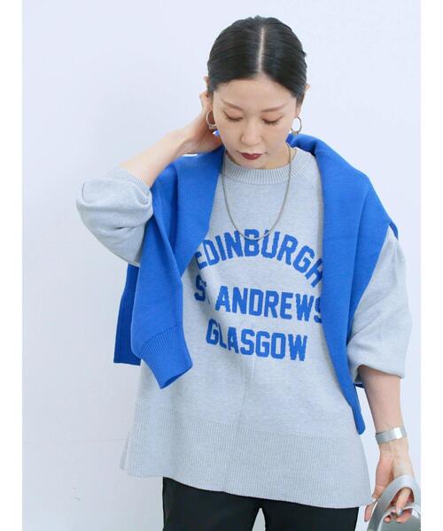 Samansa Mos2 blue（サマンサモスモスブルー）の「ロゴニットプルオーバー（ニット/セーター・レディース・イエロー/ブラック/シルバーグレー/トップグレー/ブルー・F）」の18枚目の写真