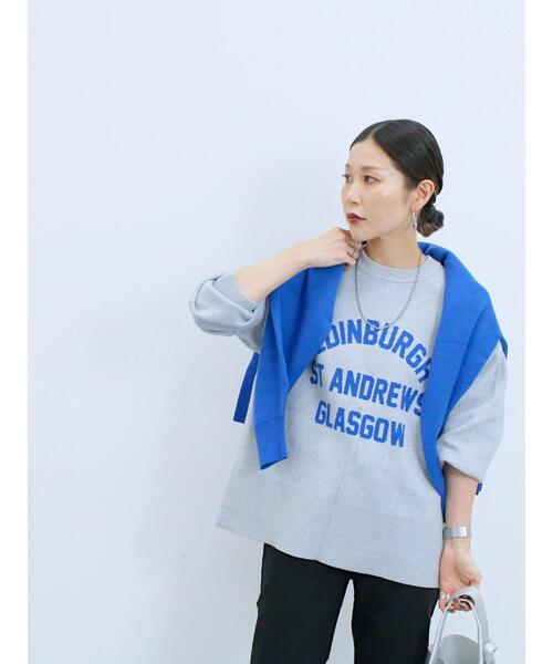 Samansa Mos2 blue（サマンサモスモスブルー）の「ロゴニットプルオーバー（ニット/セーター・レディース・イエロー/ブラック/シルバーグレー/トップグレー/ブルー・F）」の19枚目の写真