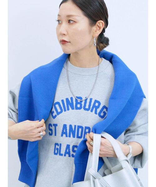 Samansa Mos2 blue（サマンサモスモスブルー）の「ロゴニットプルオーバー（ニット/セーター・レディース・イエロー/ブラック/シルバーグレー/トップグレー/ブルー・F）」の21枚目の写真