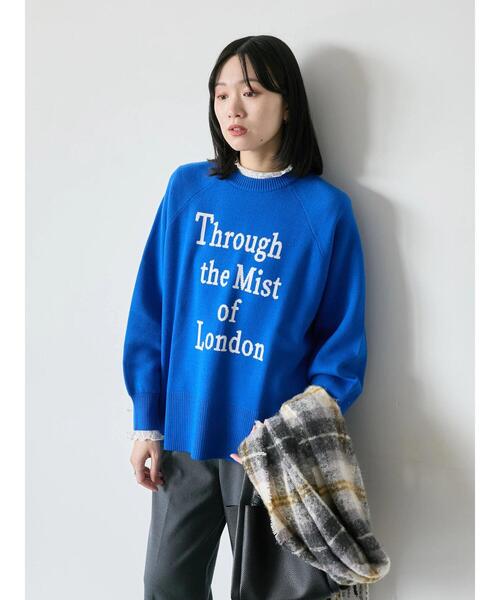 Samansa Mos2 blue（サマンサモスモスブルー）の「ロゴニットプルオーバー（ニット/セーター・レディース・イエロー/ブラック/シルバーグレー/トップグレー/ブルー・F）」の14枚目の写真