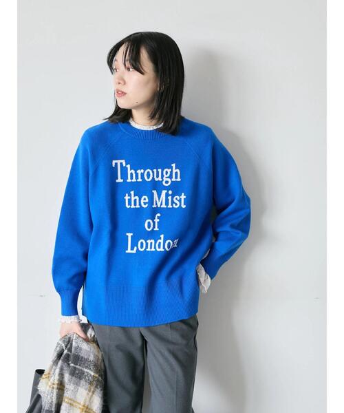 Samansa Mos2 blue（サマンサモスモスブルー）の「ロゴニットプルオーバー（ニット/セーター・レディース・イエロー/ブラック/シルバーグレー/トップグレー/ブルー・F）」の15枚目の写真