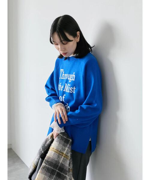 Samansa Mos2 blue（サマンサモスモスブルー）の「ロゴニットプルオーバー（ニット/セーター・レディース・イエロー/ブラック/シルバーグレー/トップグレー/ブルー・F）」の16枚目の写真