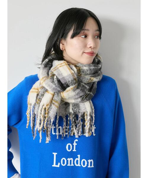 Samansa Mos2 blue（サマンサモスモスブルー）の「ロゴニットプルオーバー（ニット/セーター・レディース・イエロー/ブラック/シルバーグレー/トップグレー/ブルー・F）」の6枚目の写真