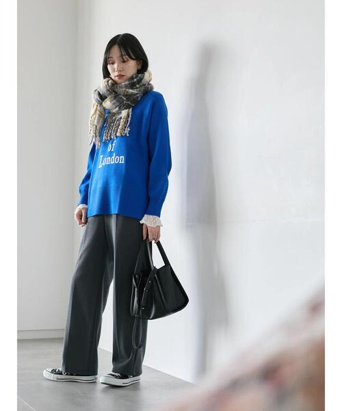 Samansa Mos2 blue（サマンサモスモスブルー）の「ロゴニットプルオーバー（ニット/セーター・レディース・イエロー/ブラック/シルバーグレー/トップグレー/ブルー・F）」の7枚目の写真