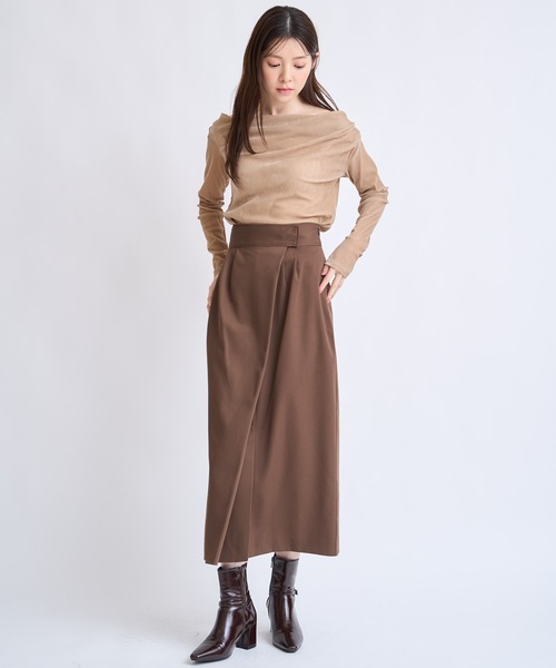 NOELA(ノエラ)の「【販路限定】ナローロングスカート(スカート・レディース・ブラウン/ブラック・S/M)」の4枚目の写真