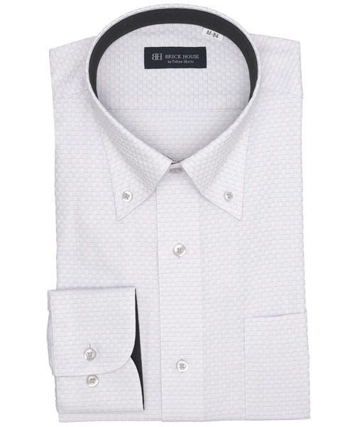TOKYO SHIRTS(トウキョウシャツ)の「形態安定ノンアイロン ボタンダウン 長袖ビジネスワイシャツ(ビジネスシャツ・メンズ・グレー・首回り37cm-裄丈80cm/首回り39cm-裄丈80cm/首回り39cm-裄丈84cm/首回り41cm-裄丈82cm/首回り41cm-裄丈86cm/首回り42cm-裄丈82cm/首回り42cm-裄丈86cm/首回り43cm-裄丈82cm/首回り43cm-裄丈86cm/首回り37cm-裄丈84cm)」の1枚目の写真