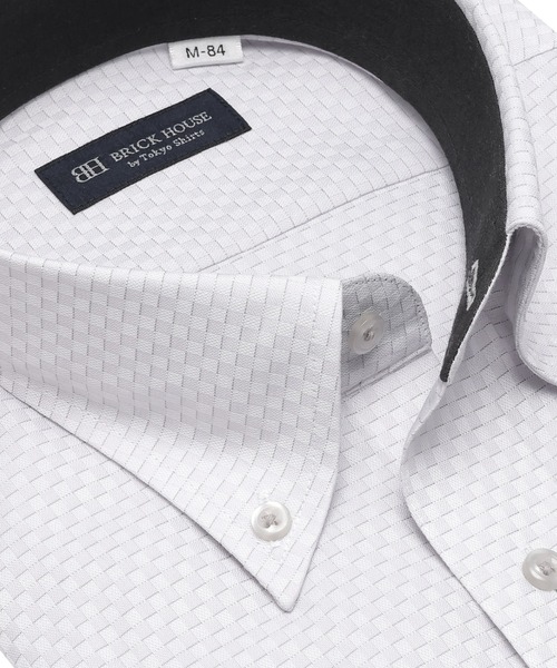 TOKYO SHIRTS(トウキョウシャツ)の「形態安定ノンアイロン ボタンダウン 長袖ビジネスワイシャツ(ビジネスシャツ・メンズ・グレー・首回り37cm-裄丈80cm/首回り39cm-裄丈80cm/首回り39cm-裄丈84cm/首回り41cm-裄丈82cm/首回り41cm-裄丈86cm/首回り42cm-裄丈82cm/首回り42cm-裄丈86cm/首回り43cm-裄丈82cm/首回り43cm-裄丈86cm/首回り37cm-裄丈84cm)」の5枚目の写真