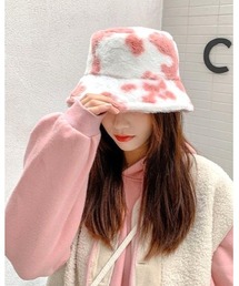 CHEER（チアー）の「カウ柄フェイクファーバケットハット（ハット）」