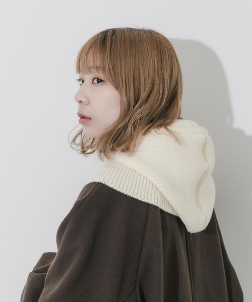 SMELLY（スメリー）の「リブニットバラクラバ（ニットキャップ/ビーニー・レディース・アイボリー/チャコールグレー・-）」の17枚目の写真