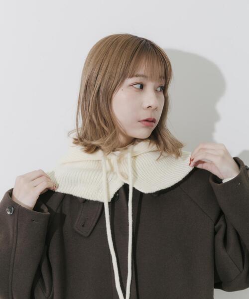 SMELLY（スメリー）の「リブニットバラクラバ（ニットキャップ/ビーニー・レディース・アイボリー/チャコールグレー・-）」の18枚目の写真