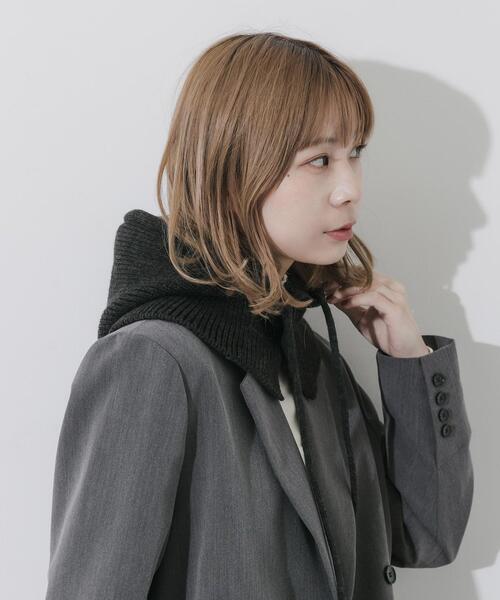 SMELLY（スメリー）の「リブニットバラクラバ（ニットキャップ/ビーニー・レディース・アイボリー/チャコールグレー・-）」の10枚目の写真