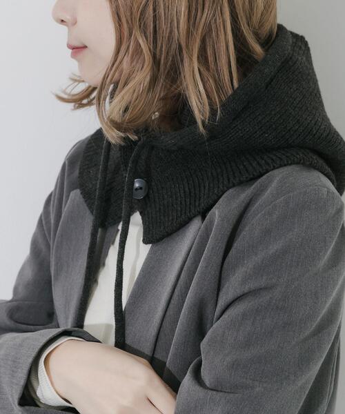 SMELLY（スメリー）の「リブニットバラクラバ（ニットキャップ/ビーニー・レディース・アイボリー/チャコールグレー・-）」の11枚目の写真