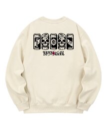 KMC0112 アートスカル 裏起毛 スウェット - クリーム