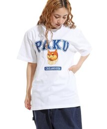 パクロゴ半袖Tシャツホワイトブルー