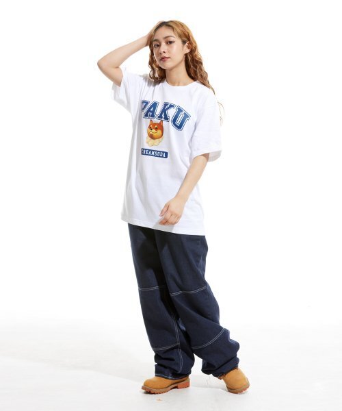 CREAM SODA LAB(クリームソーダラボ)の「パクロゴ半袖Tシャツホワイトブルー(Tシャツ/カットソー・メンズ・その他・XX-LARGE/LARGE/MEDIUM/X-LARGE)」の4枚目の写真
