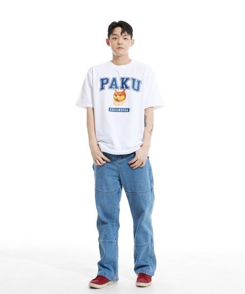 CREAM SODA LAB(クリームソーダラボ)の「パクロゴ半袖Tシャツホワイトブルー(Tシャツ/カットソー・メンズ・その他・XX-LARGE/LARGE/MEDIUM/X-LARGE)」の7枚目の写真