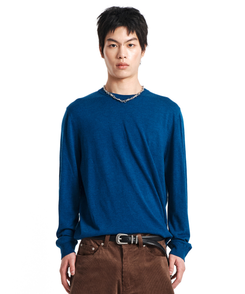 Core Layer Knit Top (Blue) — базовый вязаный топ, синий