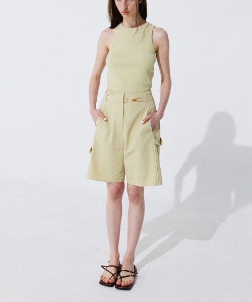 WNDERKAMMER(ブンダーカンマー)の「ベルト付きコットンバermudaパンツ_オリーブ(その他パンツ・レディース・その他・MEDIUM/SMALL/X-SMALL)」の5枚目の写真