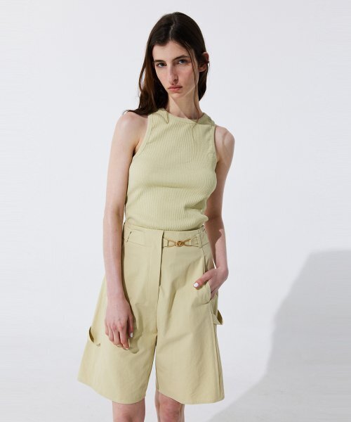 WNDERKAMMER(ブンダーカンマー)の「ベルト付きコットンバermudaパンツ_オリーブ(その他パンツ・レディース・その他・MEDIUM/SMALL/X-SMALL)」の8枚目の写真
