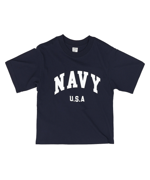 PAPERBOY(ペーパーボーイ)の「ネイビー U.S.A 半袖Tシャツ - ホワイト&ネイビー(Tシャツ/カットソー・レディース・その他・LARGE/X-LARGE/SMALL/MEDIUM)」の3枚目の写真