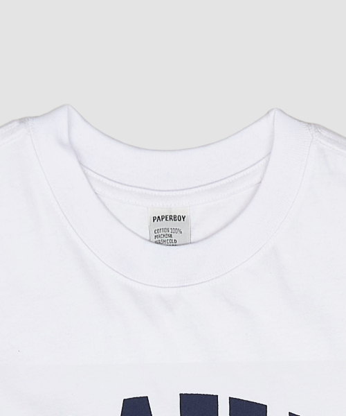 PAPERBOY(ペーパーボーイ)の「ネイビー U.S.A 半袖Tシャツ - ホワイト&ネイビー(Tシャツ/カットソー・レディース・その他・LARGE/X-LARGE/SMALL/MEDIUM)」の6枚目の写真
