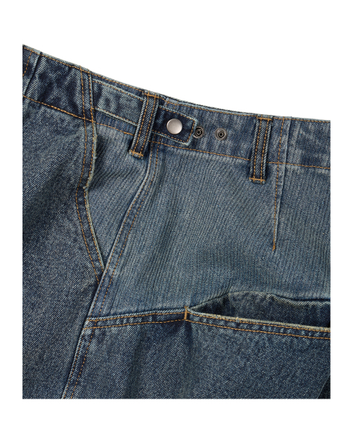 ETCE(イーティーシーイー)の「LAYERED BACK CARGO DENIM PANTS 2.0 (BLUE)(デニムパンツ・メンズ・その他・MEDIUM/LARGE/X-LARGE)」の6枚目の写真