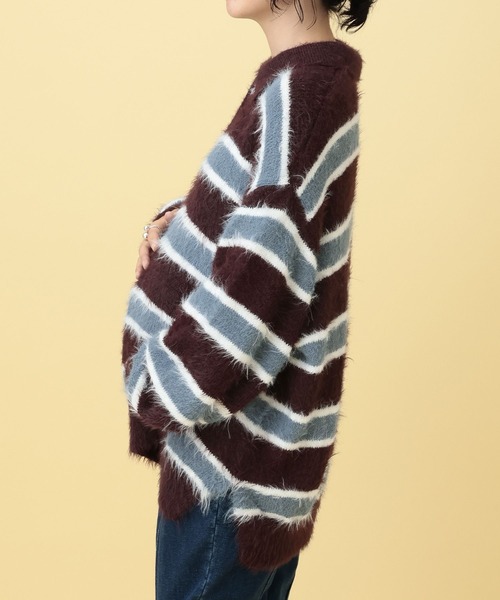 LEPSIM（レプシィム）の「【産前・産後対応】マタニティ／ラガーボーダーニット　630020（マタニティウェア/グッズ・レディース・レッド/ブラウン・FREE）」の11枚目の写真