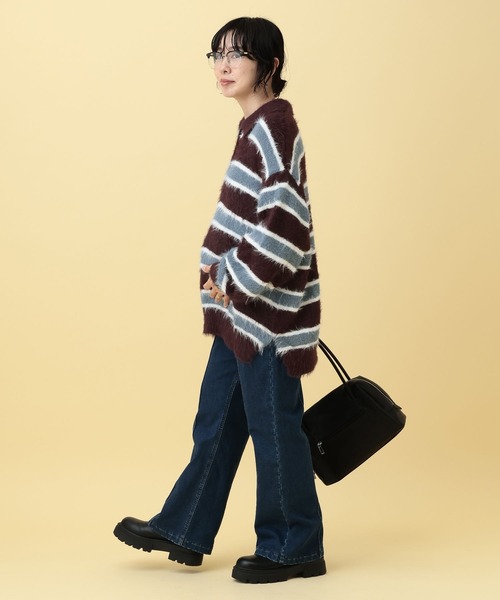 LEPSIM（レプシィム）の「【産前・産後対応】マタニティ／ラガーボーダーニット　630020（マタニティウェア/グッズ・レディース・レッド/ブラウン・FREE）」の14枚目の写真