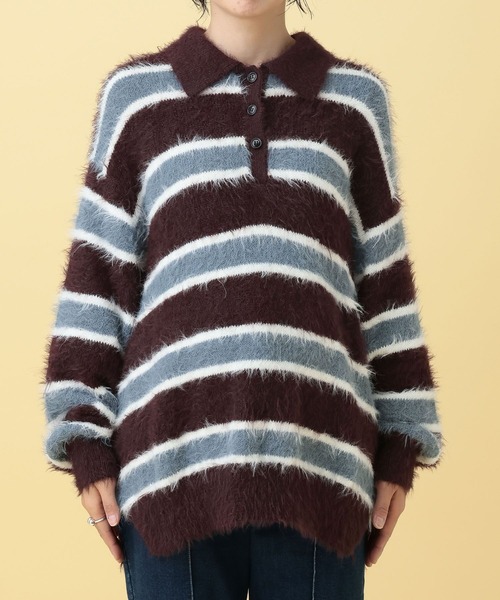 LEPSIM（レプシィム）の「【産前・産後対応】マタニティ／ラガーボーダーニット　630020（マタニティウェア/グッズ・レディース・レッド/ブラウン・FREE）」の16枚目の写真