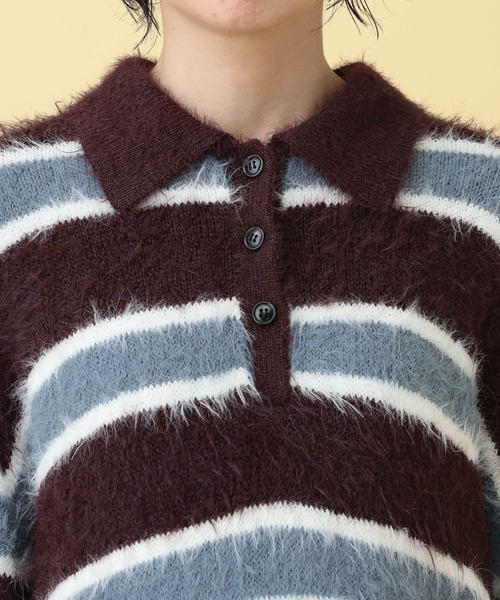 LEPSIM（レプシィム）の「【産前・産後対応】マタニティ／ラガーボーダーニット　630020（マタニティウェア/グッズ・レディース・レッド/ブラウン・FREE）」の19枚目の写真