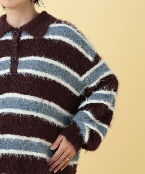 LEPSIM（レプシィム）の「【産前・産後対応】マタニティ／ラガーボーダーニット　630020（マタニティウェア/グッズ・レディース・レッド/ブラウン・FREE）」の20枚目の写真