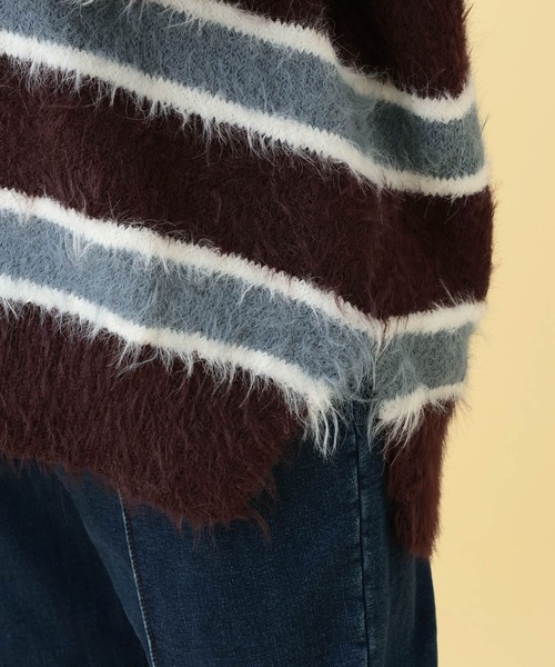 LEPSIM（レプシィム）の「【産前・産後対応】マタニティ／ラガーボーダーニット　630020（マタニティウェア/グッズ・レディース・レッド/ブラウン・FREE）」の21枚目の写真