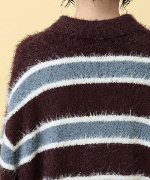 LEPSIM（レプシィム）の「【産前・産後対応】マタニティ／ラガーボーダーニット　630020（マタニティウェア/グッズ・レディース・レッド/ブラウン・FREE）」の22枚目の写真