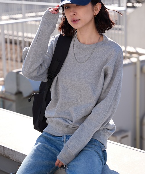 ROOPTOKYO（ループトウキョウ）の「ベーシック 裏毛仕様 中肉厚生地 クルーネックスウェット（スウェット・メンズ・ホワイト/チャコールグレー/アッシュグレー/ブラック/グレー/ブルー/ネイビー/ライトブルー/イエロー/ライトピンク/レッド/バーガンディー・S/M/L/XL）」の6枚目の写真