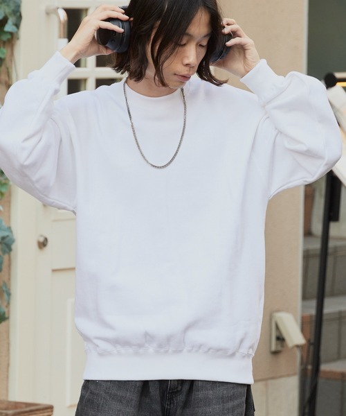 ROOPTOKYO（ループトウキョウ）の「ベーシック 裏毛仕様 中肉厚生地 クルーネックスウェット（スウェット・メンズ・ホワイト/チャコールグレー/アッシュグレー/ブラック/グレー/ブルー/ネイビー/ライトブルー/イエロー/ライトピンク/レッド/バーガンディー・S/M/L/XL）」の2枚目の写真