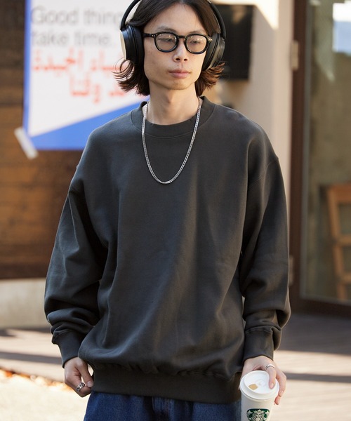 ROOPTOKYO（ループトウキョウ）の「ベーシック 裏毛仕様 中肉厚生地 クルーネックスウェット（スウェット・メンズ・ホワイト/チャコールグレー/アッシュグレー/ブラック/グレー/ブルー/ネイビー/ライトブルー/イエロー/ライトピンク/レッド/バーガンディー・S/M/L/XL）」の4枚目の写真