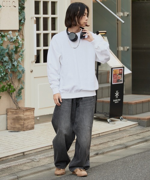 ROOPTOKYO（ループトウキョウ）の「ベーシック 裏毛仕様 中肉厚生地 クルーネックスウェット（スウェット・メンズ・ホワイト/チャコールグレー/アッシュグレー/ブラック/グレー/ブルー/ネイビー/ライトブルー/イエロー/ライトピンク/レッド/バーガンディー・S/M/L/XL）」の20枚目の写真