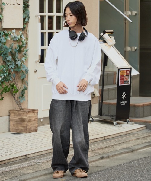 ROOPTOKYO（ループトウキョウ）の「ベーシック 裏毛仕様 中肉厚生地 クルーネックスウェット（スウェット・メンズ・ホワイト/チャコールグレー/アッシュグレー/ブラック/グレー/ブルー/ネイビー/ライトブルー/イエロー/ライトピンク/レッド/バーガンディー・S/M/L/XL）」の21枚目の写真