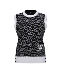 WOMEN SP LOGO PATTERN KNIT VEST_BK