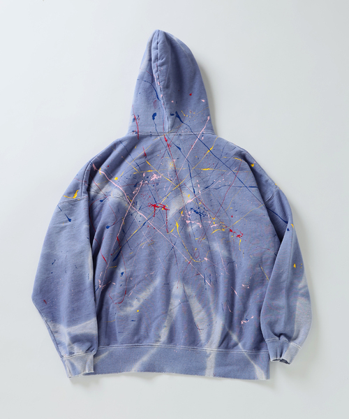 JOURNAL STANDARD（ジャーナルスタンダード）の「ドロッピング ペイント プルオーバー パーカー（パーカー・メンズ・グレー/ライトブルー・LARGE/MEDIUM）」の5枚目の写真