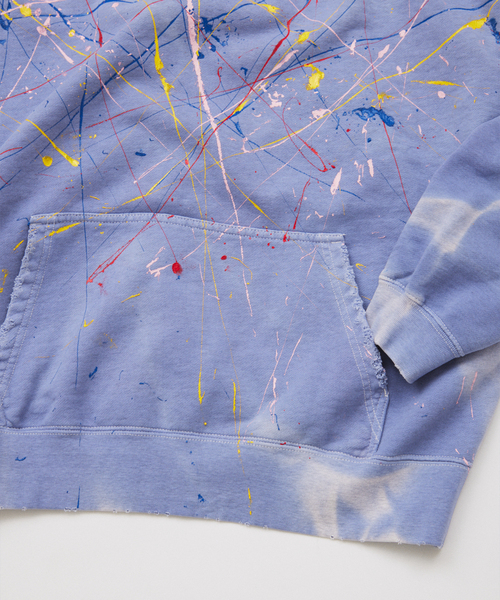 JOURNAL STANDARD（ジャーナルスタンダード）の「ドロッピング ペイント プルオーバー パーカー（パーカー・メンズ・グレー/ライトブルー・LARGE/MEDIUM）」の7枚目の写真