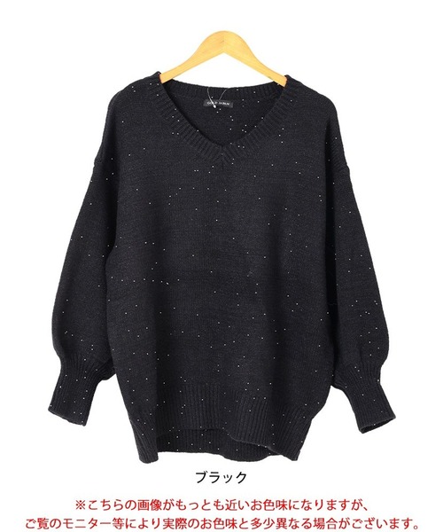GOLDJAPAN(ゴールドジャパン)の「ボリューム袖パールニットチュニック【大きいサイズ対応】(チュニック・レディース・ブラック・LL~3L/4L~5L)」の18枚目の写真