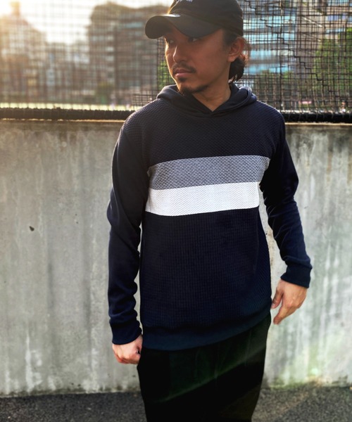 NO NEED（ノーニード）の「ブロックスジャカードパーカー（パーカー・メンズ・グリーン/ホワイト/ネイビー・M/L）」の17枚目の写真