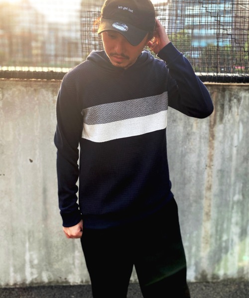 NO NEED（ノーニード）の「ブロックスジャカードパーカー（パーカー・メンズ・グリーン/ホワイト/ネイビー・M/L）」の16枚目の写真